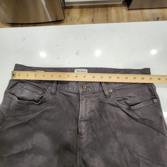 NWOT Todd Snyder Slim Garment Dyed 5 Pocket Twill Pants 33/32 Brown Stretch - Picture 9 of 13
